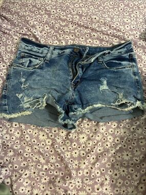 Arizona Jean Company Distressed Blue Denim Cutoff Shorts